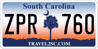 SC license plate ZPR760