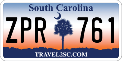 SC license plate ZPR761
