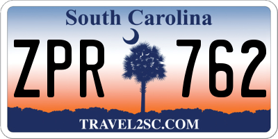 SC license plate ZPR762