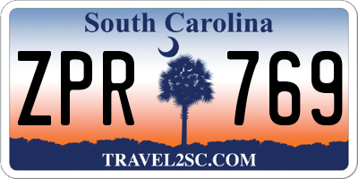SC license plate ZPR769