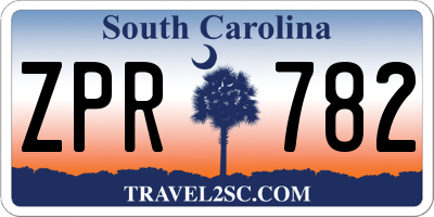 SC license plate ZPR782