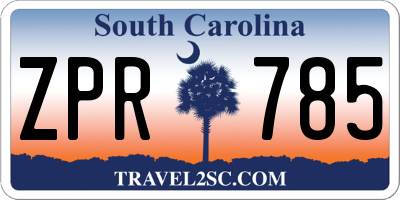 SC license plate ZPR785