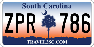 SC license plate ZPR786