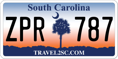 SC license plate ZPR787