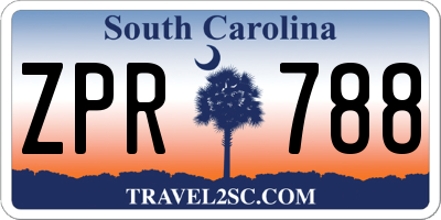 SC license plate ZPR788