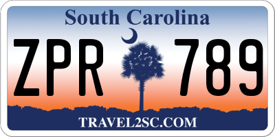 SC license plate ZPR789