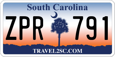 SC license plate ZPR791