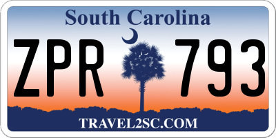 SC license plate ZPR793