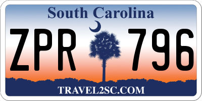 SC license plate ZPR796