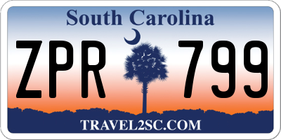 SC license plate ZPR799