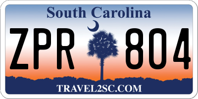 SC license plate ZPR804