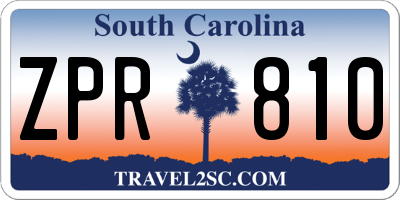 SC license plate ZPR810