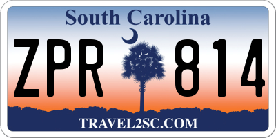 SC license plate ZPR814
