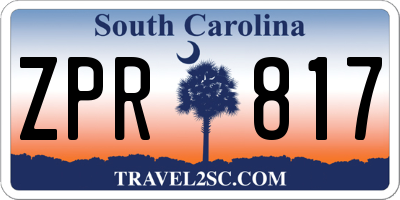 SC license plate ZPR817