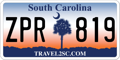 SC license plate ZPR819