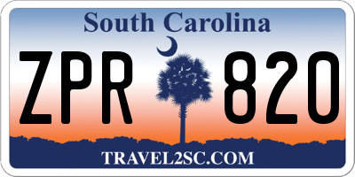 SC license plate ZPR820