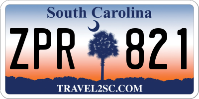 SC license plate ZPR821