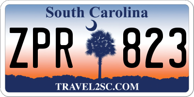 SC license plate ZPR823