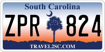 SC license plate ZPR824