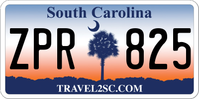 SC license plate ZPR825