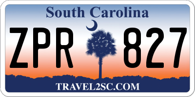 SC license plate ZPR827