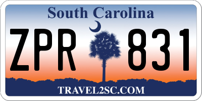 SC license plate ZPR831