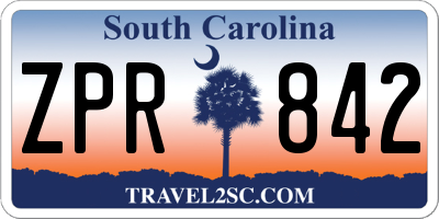 SC license plate ZPR842