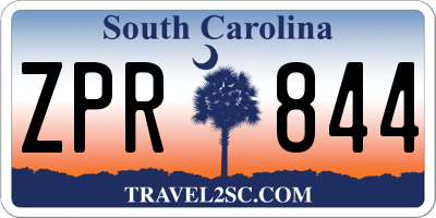 SC license plate ZPR844