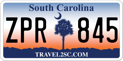 SC license plate ZPR845