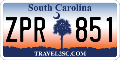 SC license plate ZPR851