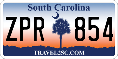 SC license plate ZPR854