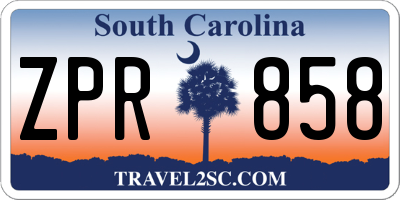 SC license plate ZPR858