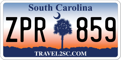 SC license plate ZPR859