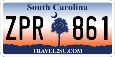 SC license plate ZPR861