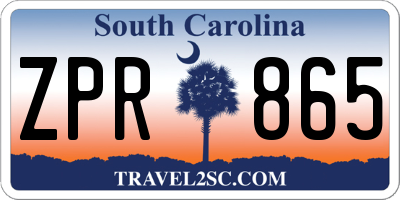 SC license plate ZPR865