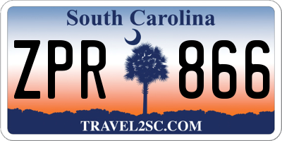 SC license plate ZPR866
