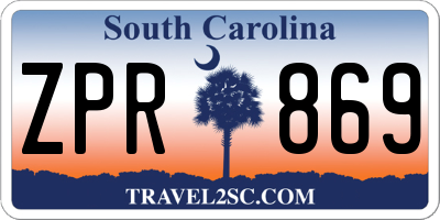 SC license plate ZPR869