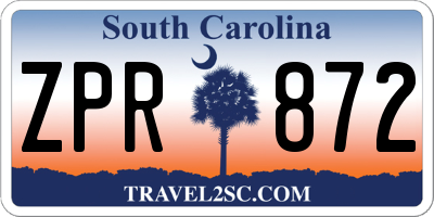 SC license plate ZPR872