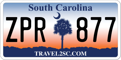 SC license plate ZPR877