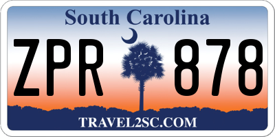 SC license plate ZPR878