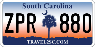 SC license plate ZPR880