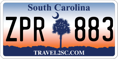 SC license plate ZPR883