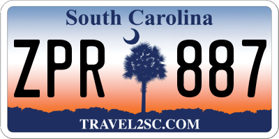 SC license plate ZPR887
