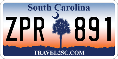 SC license plate ZPR891