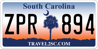 SC license plate ZPR894