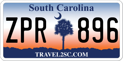 SC license plate ZPR896