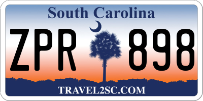 SC license plate ZPR898