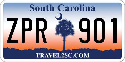 SC license plate ZPR901