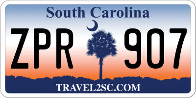 SC license plate ZPR907