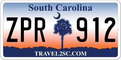 SC license plate ZPR912